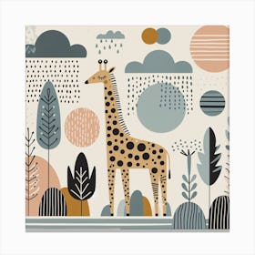 Scandinavian style, Giraffe Canvas Print