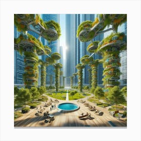 Futuristic Cityscape 67 Canvas Print