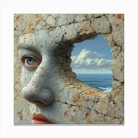 'A Face In A Hole' Canvas Print