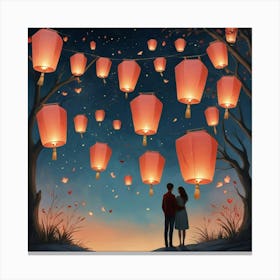 Chinese Lanterns art print 2 Canvas Print