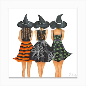 Three Friendly Witches Canvas Print
