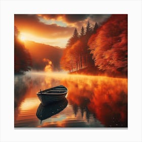 A Boat on a Lake 1 Canvas Print