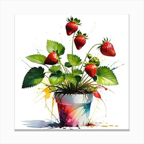 Strawberry Painting Canvas Print