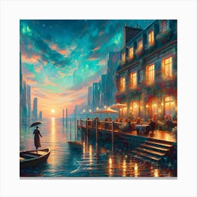 Night On The Water Canvas Print