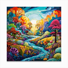 Rainbow In The Forest Canvas Print