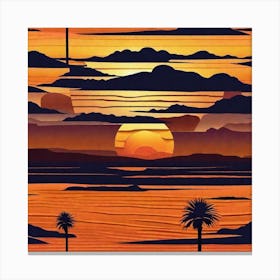 Sunset At The Beach 87 Canvas Print