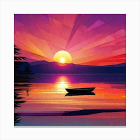 Sunset By The Lake 52 Canvas Print