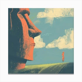 Moai Head Canvas Print