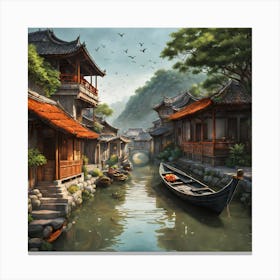 Chinese Village 1 Canvas Print