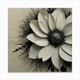 Black And White Flower Canvas Print