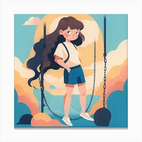 Girl On A Swing Canvas Print