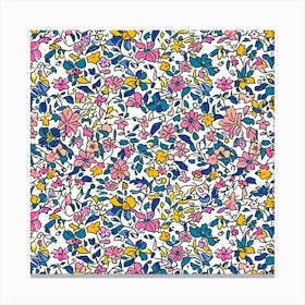 Aster Bloom London Fabrics Floral Pattern 5 Canvas Print