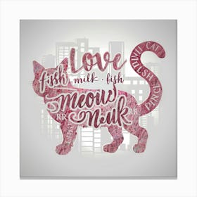 Love Meow Meow Canvas Print