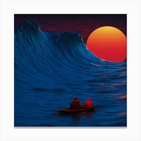 Sunset On A Wave Canvas Print