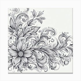 Ornate Floral Design 21 Canvas Print
