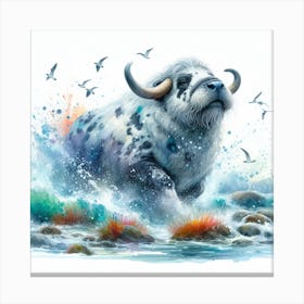 Cow Watercolour Art Print 2 Canvas Print