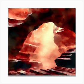 Antelope Canyon Watercolor Painting 1 Canvas Print