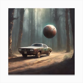 Car In The Woods Canvas Print