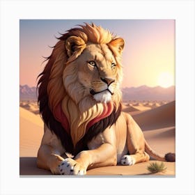 Lion In The Desert 1 Canvas Print