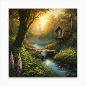 House In The Woods Canvas Print