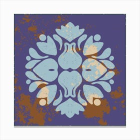 Floral Pattern Old Folk Art Tiles 2 Canvas Print