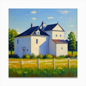 Quiet Landscapes Homes Beneath the Open Sky White House Canvas Print