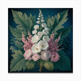 Hydrangea Floral Botanical Vintage Poster Flower Canvas Print