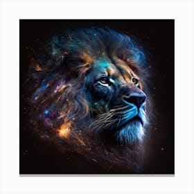 Lion In Space Canvas Print