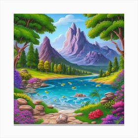 Landscape In The Mountains Canvas Print