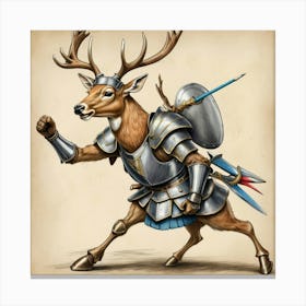 Deer In Armor 8 Canvas Print