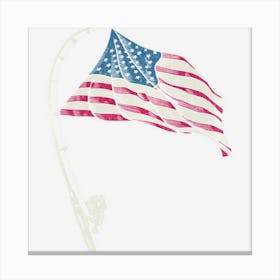 Hot Trend American Us Flag Fishing Rod Patriotic 4th Of Canvas Print