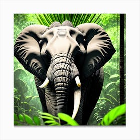 BIG Elephant Walked In The Jungle Canvas Print