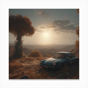 Car In The Desert Canvas Print