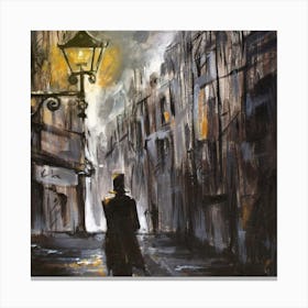 Man Walking Down The Street 1 Canvas Print