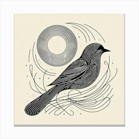 Bird On A Branch Canvas Print