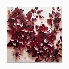 Pattern with Burgundy Orchid flowers Canvas Print