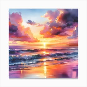 Sunset At The Beach 7 Canvas Print