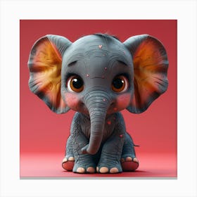 Cute Baby Elephant 3 Canvas Print