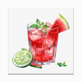 Watermelon Cocktail 5 Canvas Print