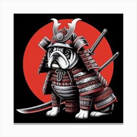 Samurai Bulldog Canvas Print