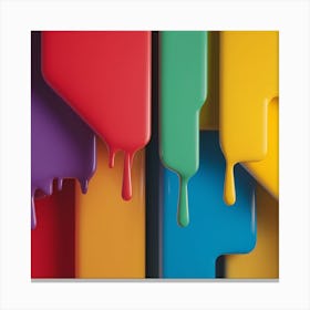 Colorful Paint Drips Canvas Print
