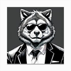 Wolf In A Suit 1 Canvas Print