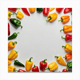 Peppers In A Circle 3 Canvas Print