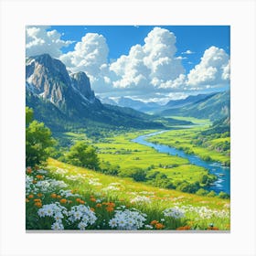 Valley Of Flowers Canvas Print