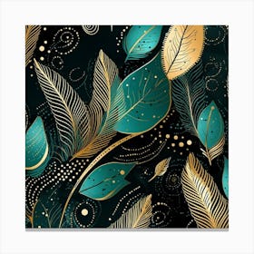 Gold Feathers Canvas Print