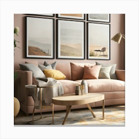 Pink Living Room Canvas Print