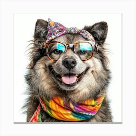 Hippie Dog Canvas Print