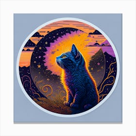 Cat Colored Sky (34) Canvas Print