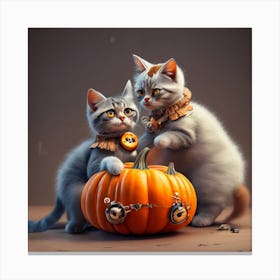 Halloween Kittens 2 Canvas Print
