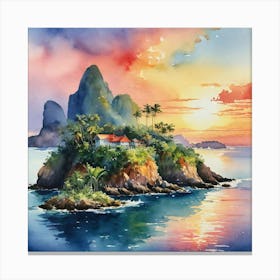 Sunset On The Island 3 Canvas Print